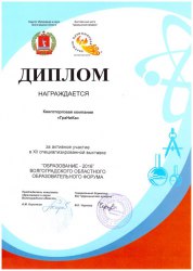 Диплом участника XII специализированной выставки 